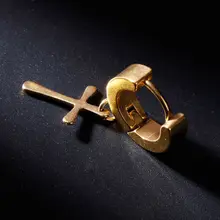 1 шт. шикарные серьги гвоздики с крестиком модные вечерние