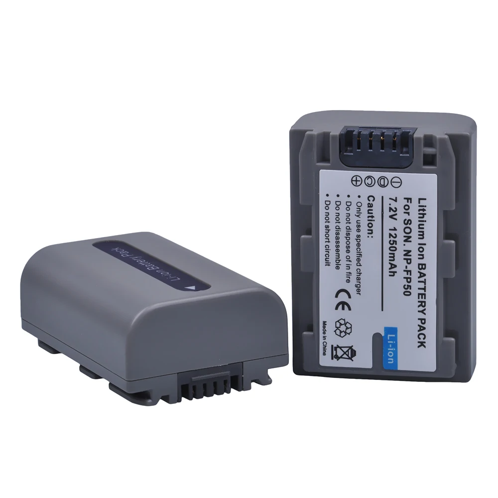 PowerTrust 2 шт. 1250 мАч NP-FP50 NP FP50 камера батарея для Sony DCR-DVD103 DVD105 DCR-HC3 HC16 HC40 DCR-SR30 SR40 SR100 |
