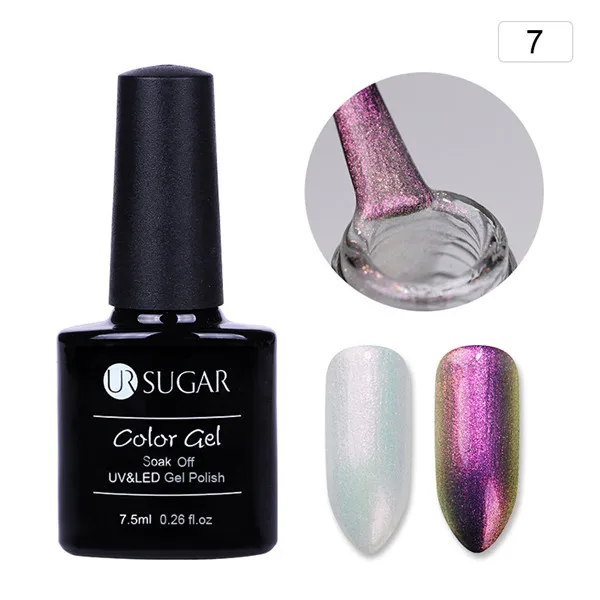 Color 7 Ur Sugar 7,5 мл замачиваемый УФ серии Хамелеон Гель-лак Блестящий Звездный лак гель УФ светодиодный лак для ногтей маникюр - Цвет: Color 7