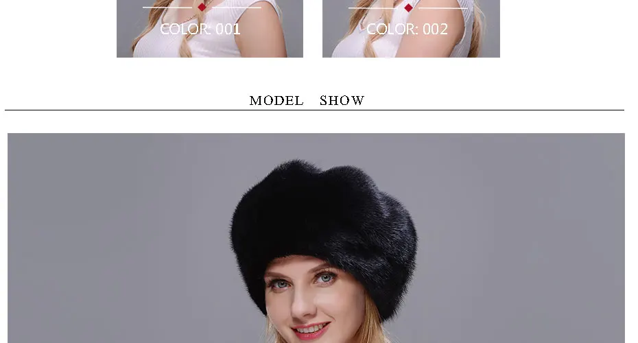 JERYAFUR Русская Шапка Зимняя женская меховая шапка Стильная накидка меховая шапка из натуральной норки Черная Женская зимняя шапка с защитными ушками