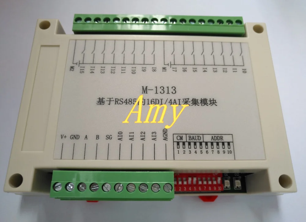 Фото Модуль сбора данных RS485 Modbus RTU 16-канальное количество цифровых 4-канальных аналоговых входов №2