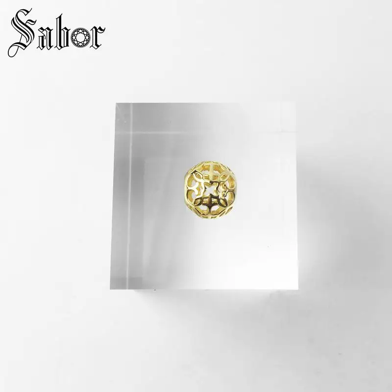 Аксессуары сделай сам бусины золотого цвета орнамент серебро 2020 пробы ювелирные