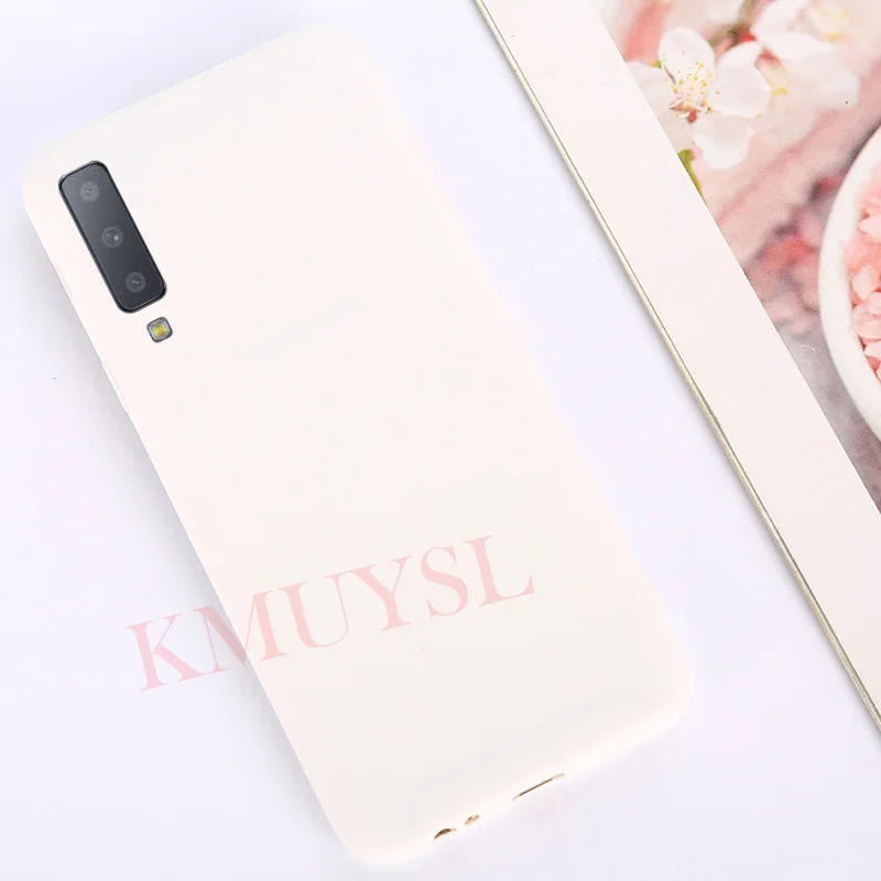 White Чехлы для samsung Galaxy A7 J4 J6 плюс J8 A6 A8 S9 S8 Plus Note 9 8 A3 A5 A7 J3 J5 J7 S7 мягкая Macaron Цвет крышка - Цвет: White