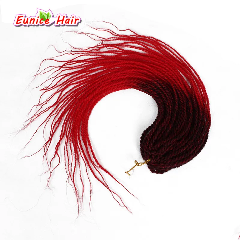 Ombre#1B/350# 1B/красный 30 прядей 18 дюймов Сенегальские закрученные вязанные косички волосы для наращивания канекалоновое волокно косички синтетические волосы