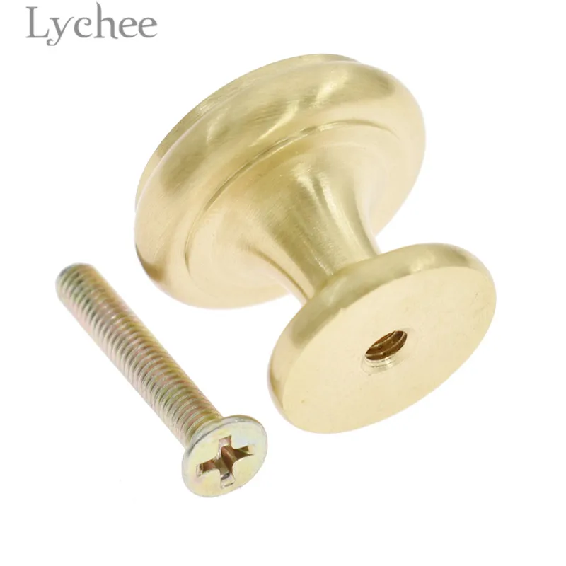 Lychee Life Твердые Латунные круглые ручки для шкафа ручка на ящики круглая товары