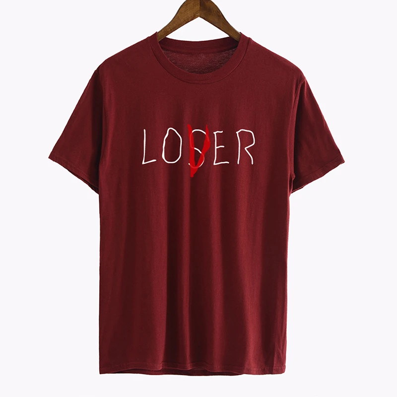 Летняя футболка для женщин с надписью LOVER LOSER принтом женские топы футболки