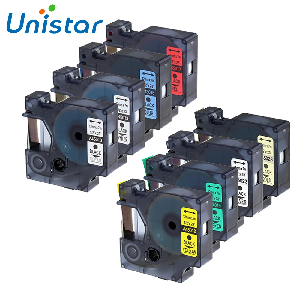 

Совместимость с лента Dymo 12 мм 45010 45013 45016 45017 45018 45019 45022 45023, ленты с лейблом смешанных цветов для принтера Dymo для D1