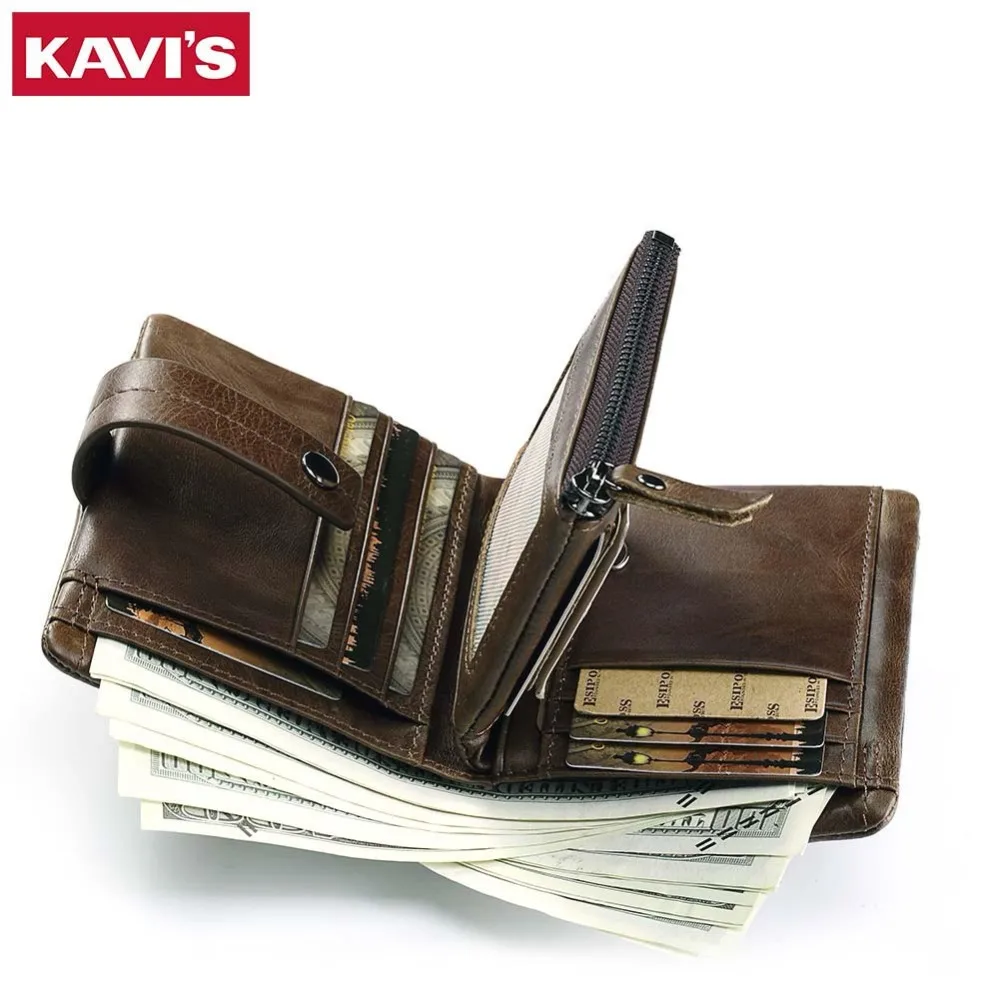 Кошелек KAVIS из натуральной кожи, мужской кошелек для монет, мужской портфель Cuzdan, мужской кошелек, маленький мини кошелек, карманный модный мужской держатель для карт