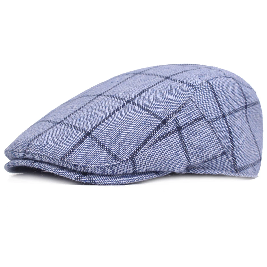 

HT1717 Vintage Plaid Flat Ivy Beret Caps Painter Artist Berets Men Women Duckbill Newsboy Caps Unisex Casual Beret Hats for Men