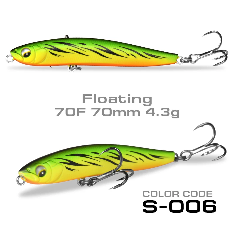 70F Floating S006 SFT рыболовные приманки 90 мм 7,5g 17g 70 мм 4,3g 10 ghard карандашные приманки плавающий/опускается на дно искусственные морской окунь приманка для рыбы - Цвет: 70F Floating S006