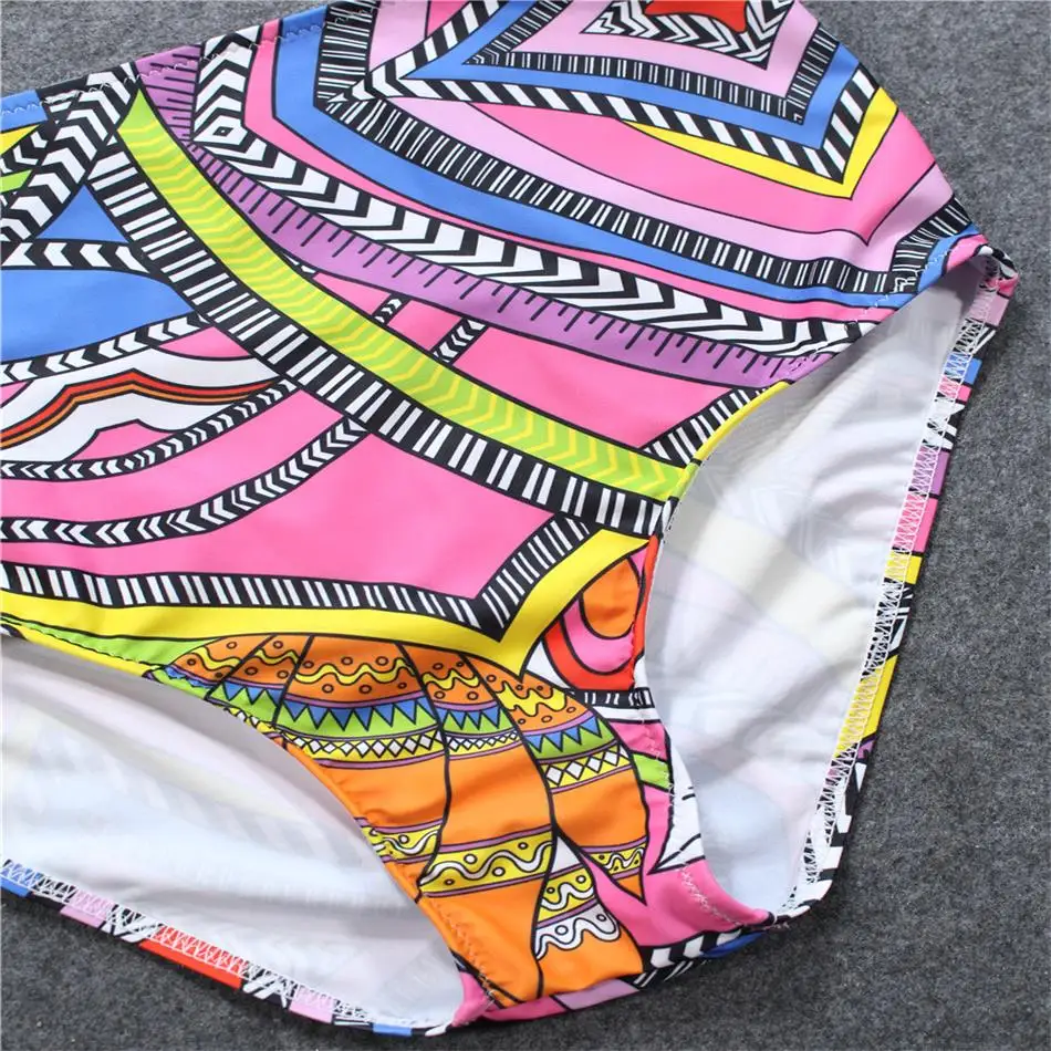 NIDALEE бандо принт геометрическое бикини набор косточек Лето купальный Высокая