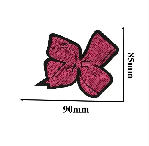 

5 PCS/lot Pink Sequin Bow Patches Knotbow Sequined Patch Sew On Iron On Clothes Patch Hot melt Adhesive Applique DIY Accessories