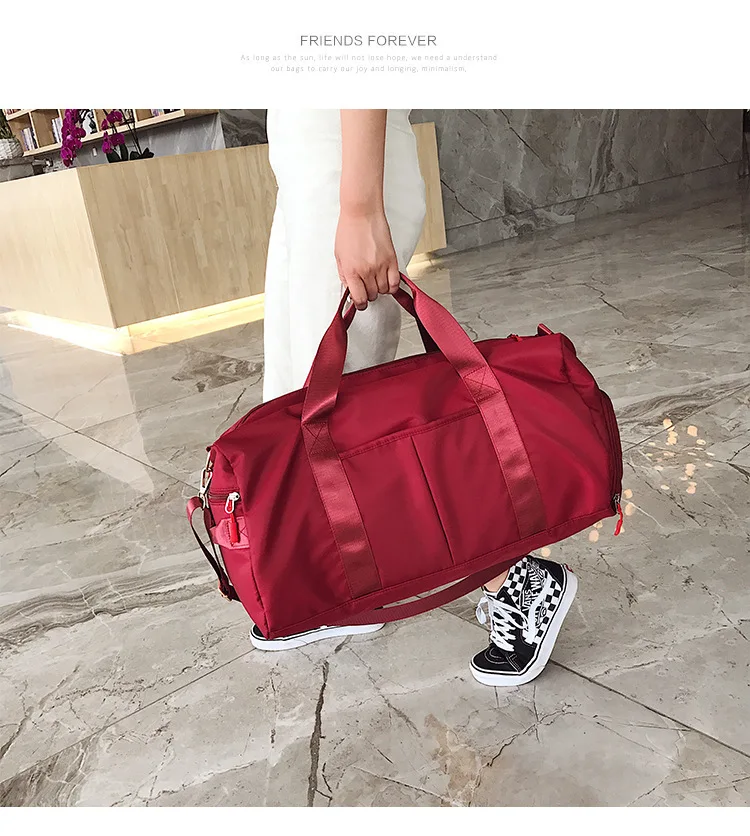 Women Storage Training Adjustable Strap Dry Wet Separated Waterproof Outdoor Fitness Travel Handbag Nylon Sports Yoga Gym Bag