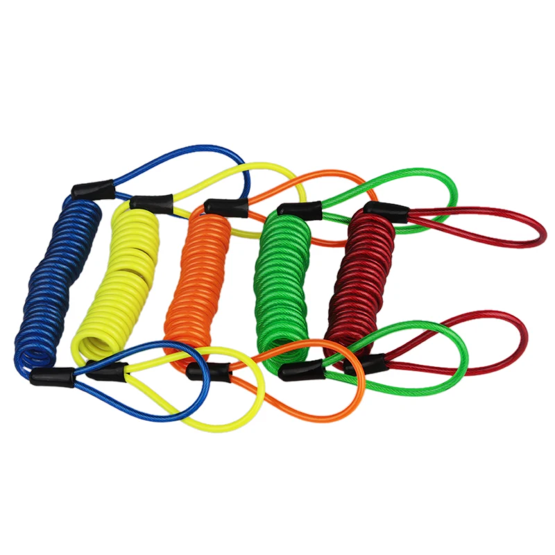 

150cm Motorcycle Anti-Theft Security Alarm Wheel Disc Brake Bag Security Anti-Theft Lock Reminder Spring Cable Yellow Green Blue