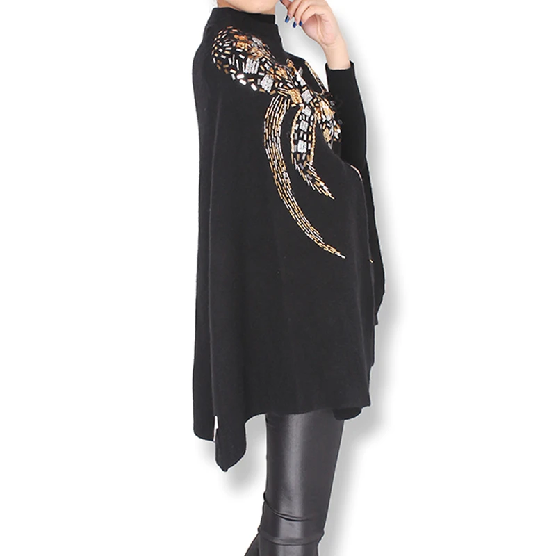 Женская трикотажная кашемировая накидка с рукавами летучая мышь|cloak coat|cloak coat