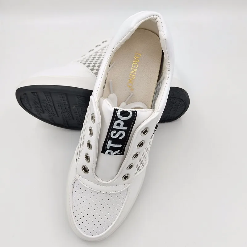 

2019 Summer Fashion Women Leather White Platform Shoes Lace Up Shoes Woman High Increasing Casual Flats For Lady Tenis Feminino