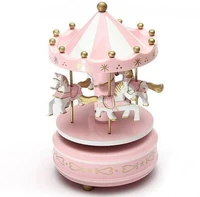 merry go round wooden music box toy child baby game home decor carousel horse music box christmas wedding birthday gift new