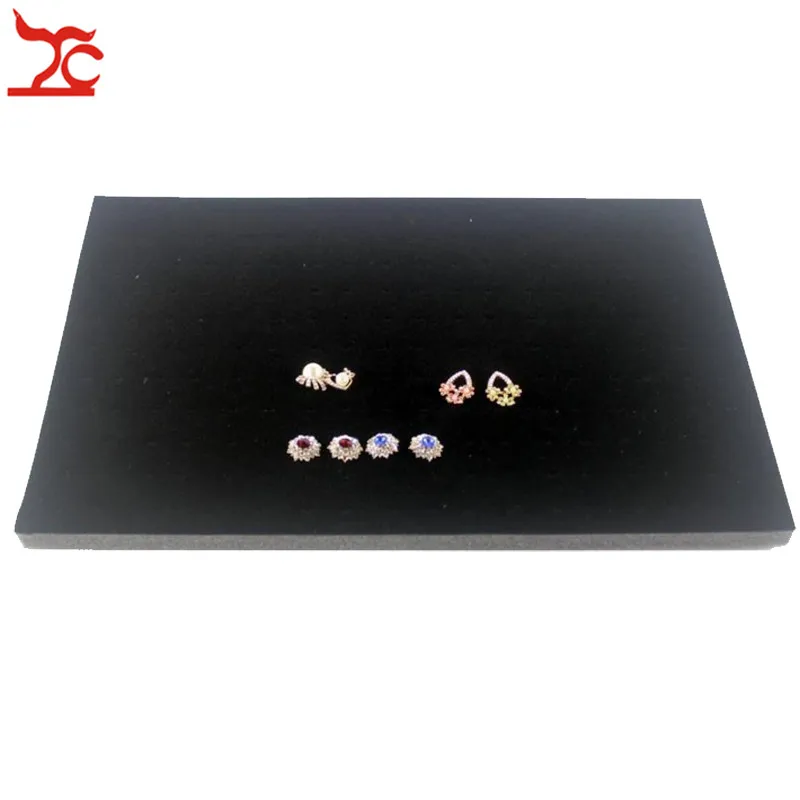 Earring Black 5 шт. бархатная пена 100 Слот Кольцо Вставка счетчик пирсинг ювелирные изделия Для Тела Дисплей Стенд Лоток для сережек вкладыш 33,5*22,5*1 см - Цвет: Earring Black