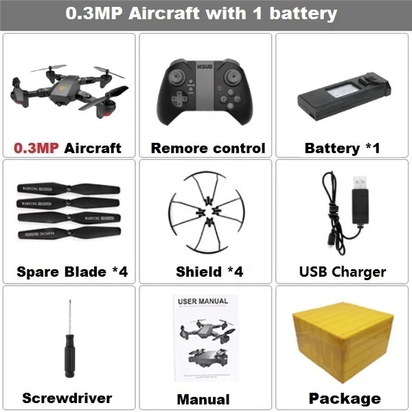 VISUO XS809HW XS809W селфи Дрон с широкоугольной HD камерой RC Дрон Профессиональный WiFi FPV RC Квадрокоптер вертолет мини Дрон - Цвет: Set1 0.3MP F 1B
