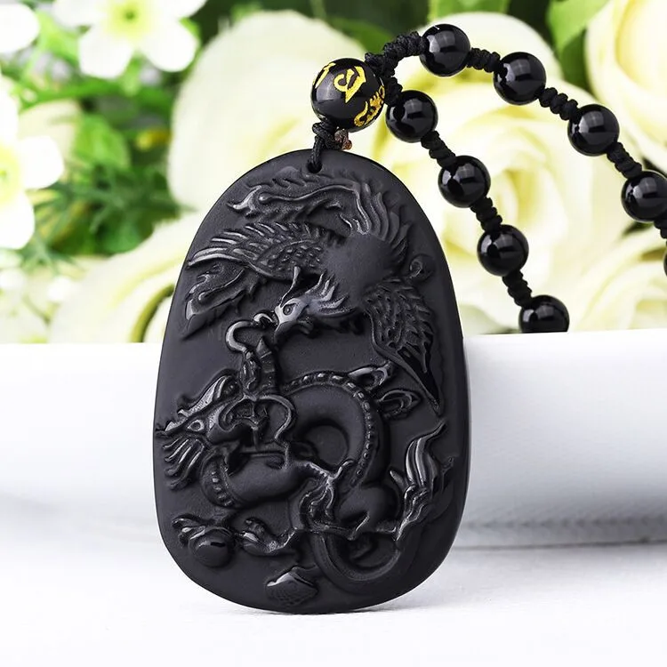 Из натурального прозрачного камня черный carved резной талисман с Буддой кулон ожерелье для женщин мужчин Подвески Ювелирные изделия