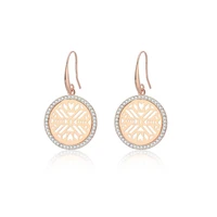 vintage gold crystal drop earrings for women round hollow geometric pendientes mujer fashion jewelry 2019 new wholesale