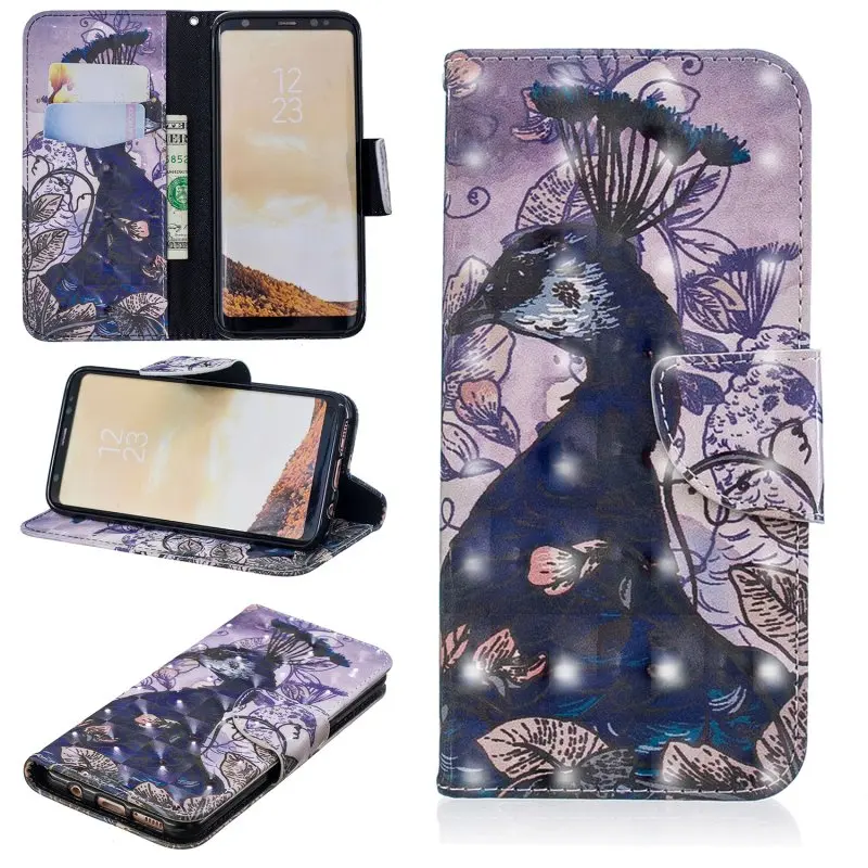 Для samsung Galaxy S8 S8Plus 3D обложка с рисунком Кожаный чехол для Coque Plus Роскошный кошелек