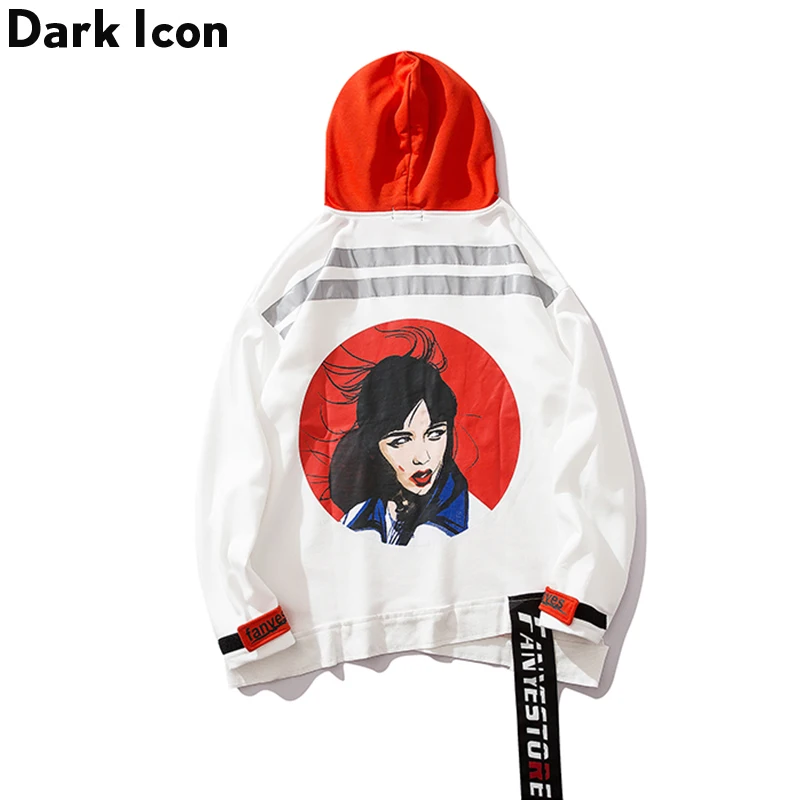 Dark Icon Girl 3M светоотражающая Толстовка в стиле хип-хоп Мужской пуловер с передним
