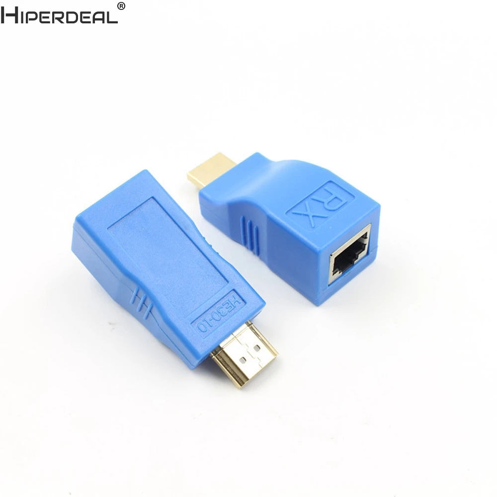 HIPERDEAL 2 шт. 1080P HDMI совместимый удлинитель RJ45 через Cat 5e/6 сетевой LAN Ethernet адаптер