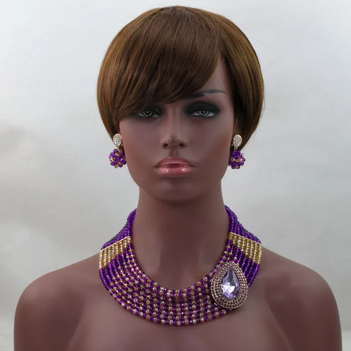 Роскошный комплект ювелирных изделий из бисера цвета шампанского и золотого в