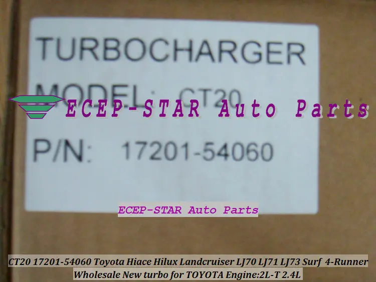 Бесплатная доставка Турбокомпрессор CT20 17201 54060 для TOYOTA HI ACE 95 98 LUX 97 LANDCRUISER 90 96 Surf 4