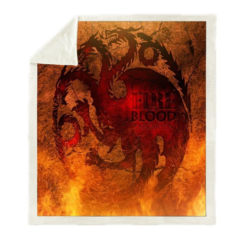 BZ126T Игра Престолов Дейенерис 3D принт шерпа одеяло диван диване пододеяльник для путешествий постельные принадлежности Outlet бархатное плюшевое Флисовое одеяло - Цвет: BZ126T