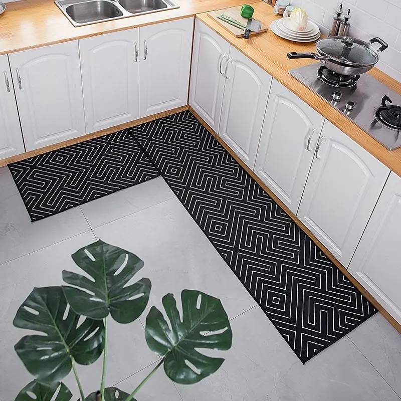 Кухонный водопоглощающий нескользящий грязестойкий Коврик для пола скандинавский полосный Коврик придверный коврик дверной коврик прикроватный ковер для спальни