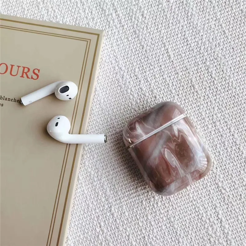 Милые фрукты серии мрамор Bluetooth беспроводные наушники крышка для AirPods защитный жесткий чехол для Apple Airpods гарнитура сумка любовь