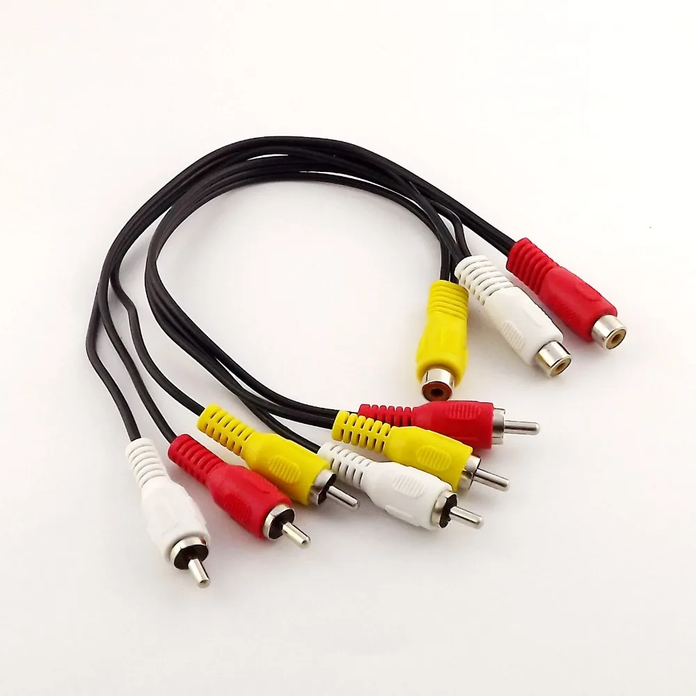 10pcs Jack 3 RCA Femaleto 6 Male Plug Splitter Audio Video AV Adapter Cable 1FT/30CM | Компьютеры и офис