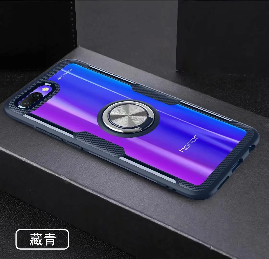 Для huawei honor 10 чехол с кольцом-подставкой, магнит, прозрачный противоударный защитный чехол на заднюю панель для huawei honor 10, оболочка
