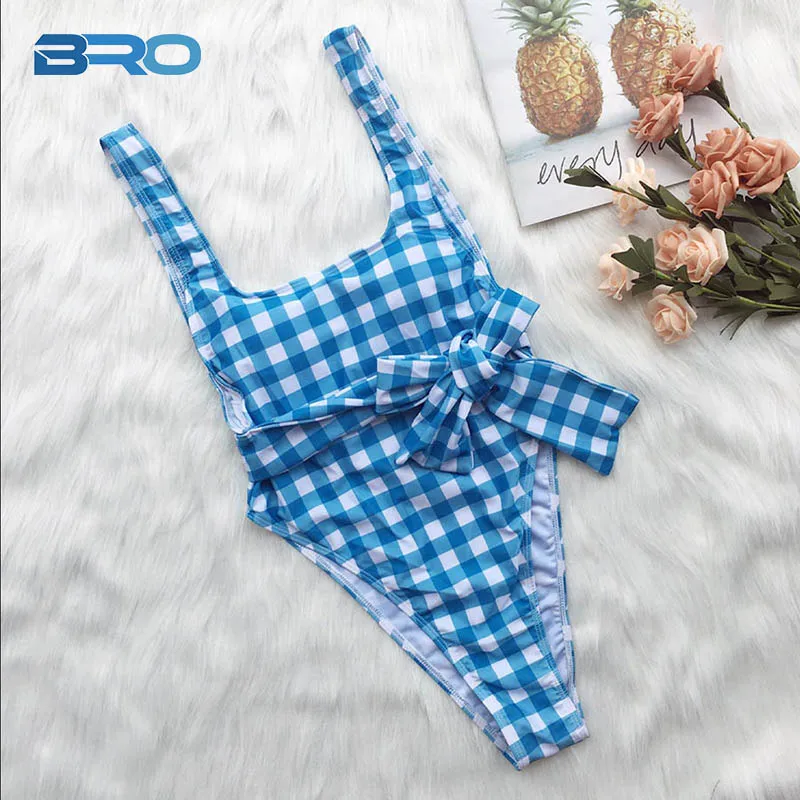 BRO High Cut ванный комплект для женщин Монокини Лето 2018 г. пикантные купальник с