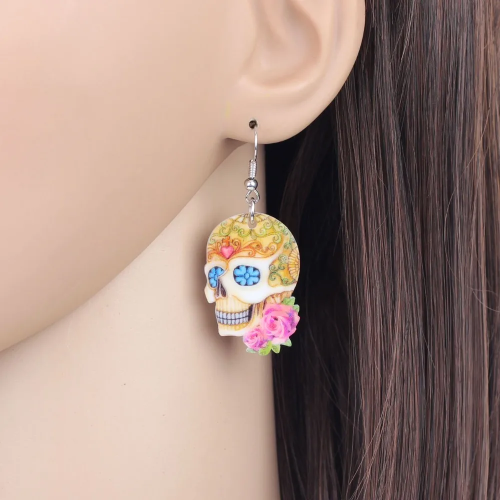 WEVENI акриловые Висячие красочные украшения для Хэллоуина|Серьги-подвески| |