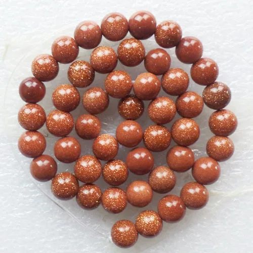 (1 нить/Лот) оптовая продажа натуральный Золотой песок камень Круглый свободный