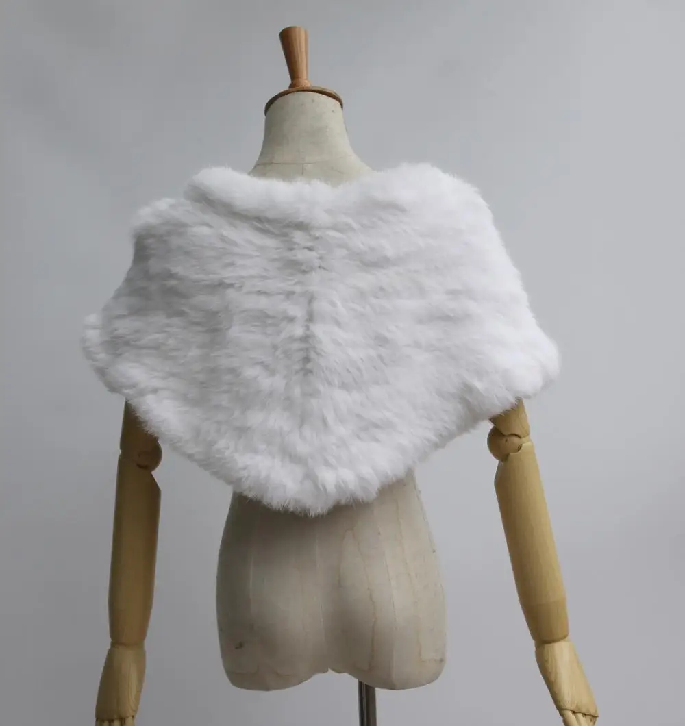 Новая модная женская Вязаная Шаль Каппа из натурального кроличьего меха YH71|Шубы