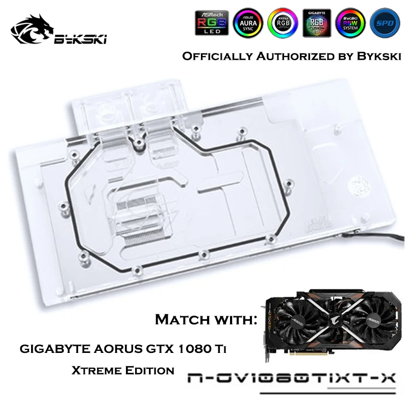 Bykski N-GV1080TIXT-X полный GPU водной блок для VGA GIGABYTE AORUS GTX 1080 Ti Xtreme Edition радиатор водяного охлаждения
