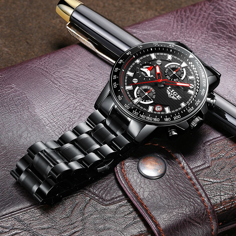 LIGE новые мужские часы лучший бренд роскошные модные деловые кварцевые