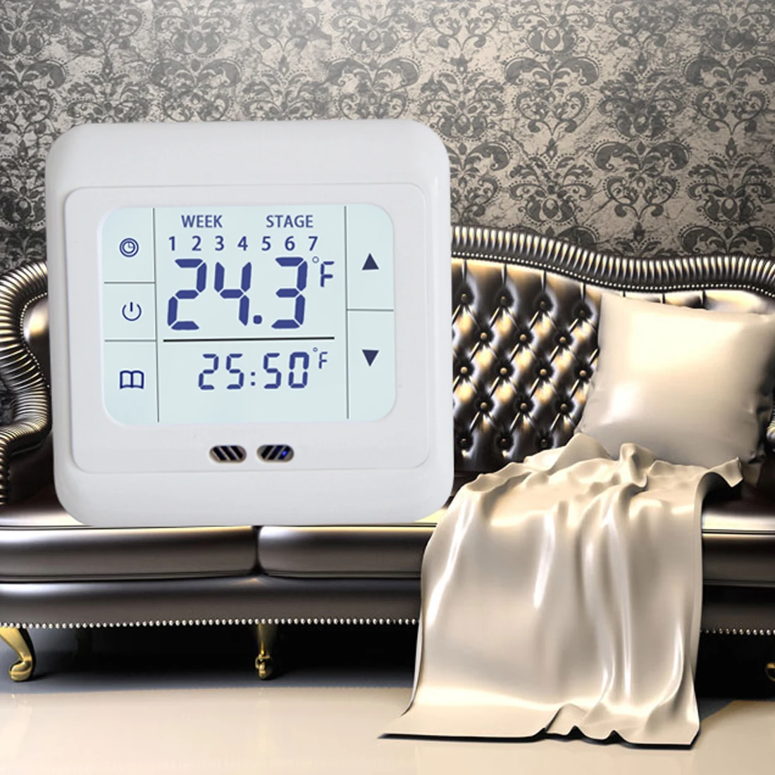 Термостат для теплого пола с сенсорным экраном 220 в|Приборы измерения