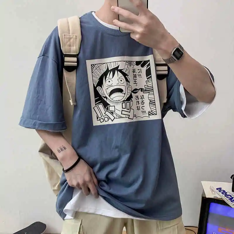 Цельная мультяшная футболка Повседневная homme streetwear Мужская Женская одежда для
