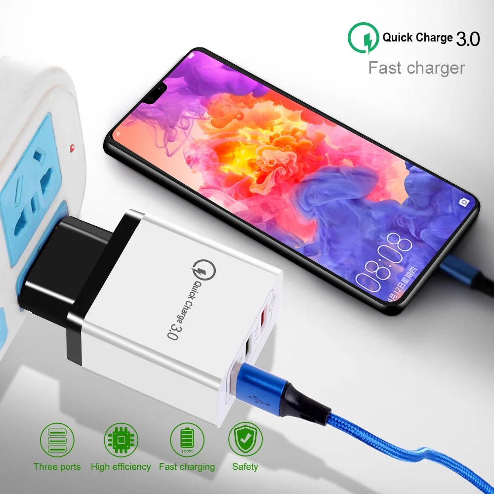 Сетевое зарядное устройство с USB-портами и поддержкой быстрой зарядки | Мобильные