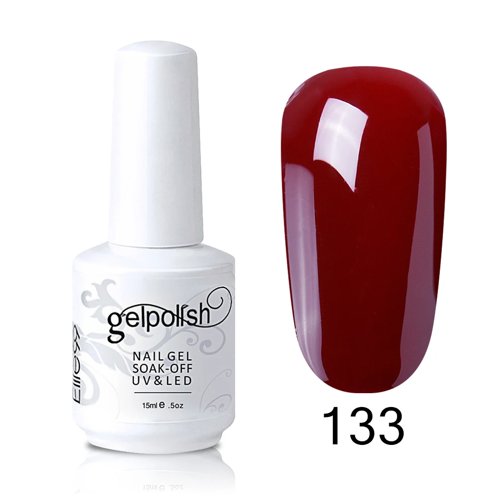 133-15ML Elite99 Гель-лак винно-Красного цвета 15 мл полуперманентный гель для лака для ногтей замачиваемый УФ светодиодный гель-Лаки дизайн ногтей маникюр - Цвет: 133-15ML