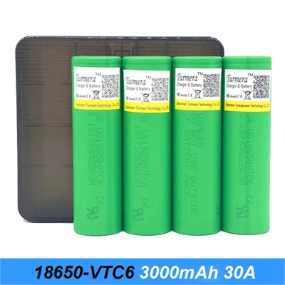 4PCS with Black 18650 VTC6 аккумулятор 3000mAh 3,7 v 30A для модной коробки электронной сигареты 18650 батареи для отверток с чехол для хранения j6 - Цвет: 4PCS with Black