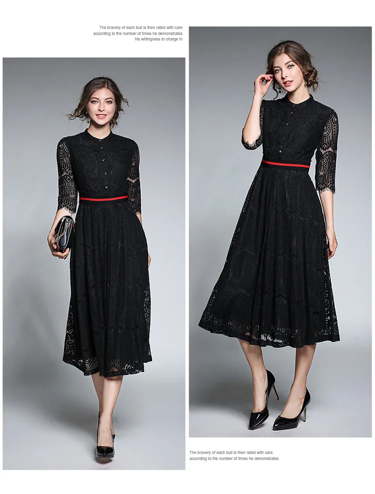 Для женщин платье Кружево империя вечернее длинное Зеленый Черный и пуговицы|women