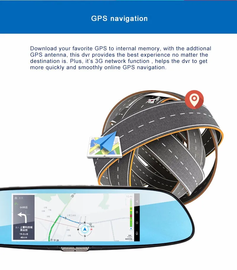 Автомобильный видеорегистратор с двойным объективом 7 0 дюйма Android GPS Full HD 1080P|mirror