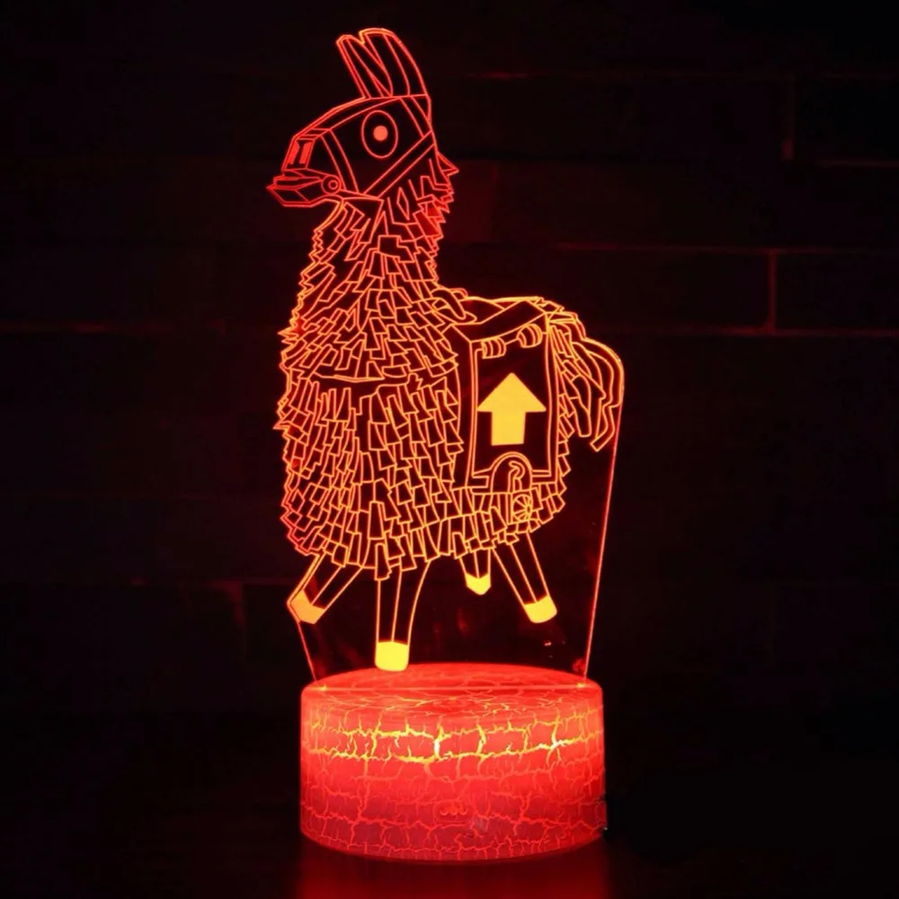 Альпака 3D лампа лама ночник RGB Crackle база настроение шрам для дня рождения