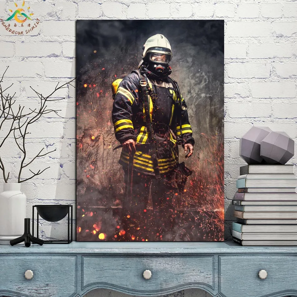 Изображение Hero Fireman современные настенные художественные принты постер картина